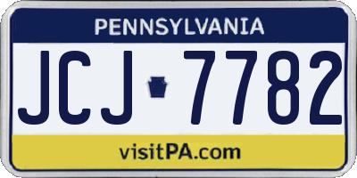 PA license plate JCJ7782