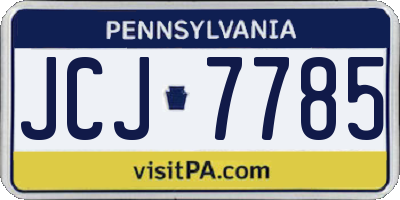 PA license plate JCJ7785