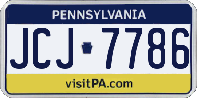 PA license plate JCJ7786