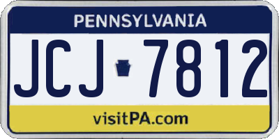 PA license plate JCJ7812