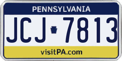 PA license plate JCJ7813
