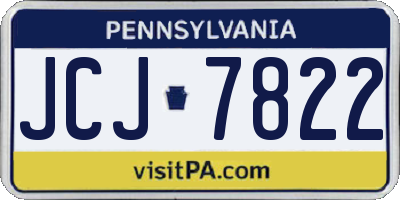 PA license plate JCJ7822