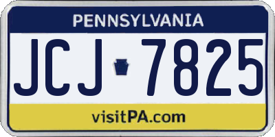 PA license plate JCJ7825