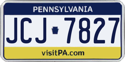 PA license plate JCJ7827