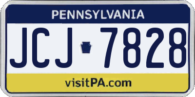 PA license plate JCJ7828