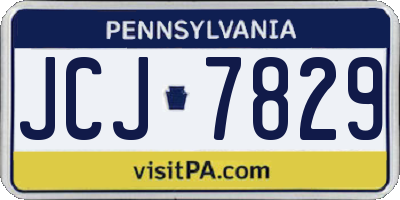 PA license plate JCJ7829