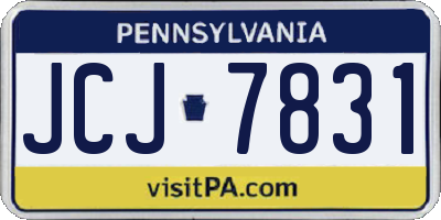 PA license plate JCJ7831