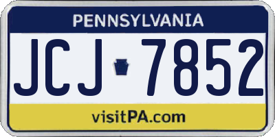 PA license plate JCJ7852