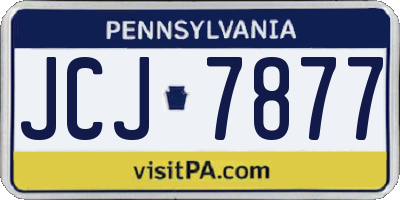 PA license plate JCJ7877