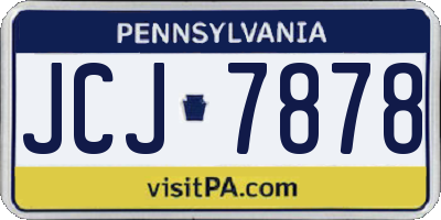 PA license plate JCJ7878