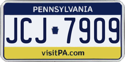 PA license plate JCJ7909