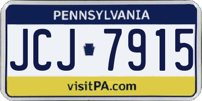 PA license plate JCJ7915