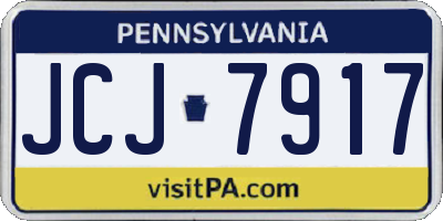 PA license plate JCJ7917