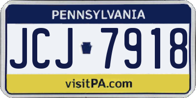 PA license plate JCJ7918