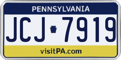 PA license plate JCJ7919