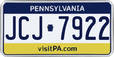 PA license plate JCJ7922