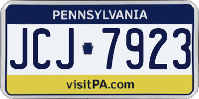 PA license plate JCJ7923