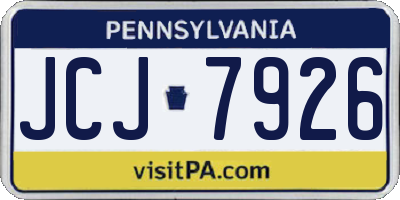 PA license plate JCJ7926