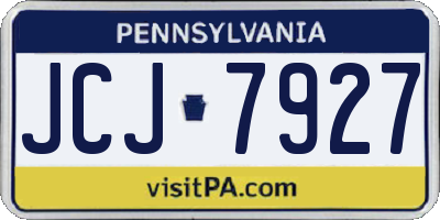 PA license plate JCJ7927