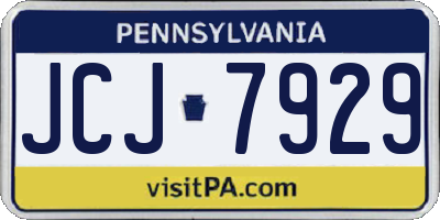 PA license plate JCJ7929