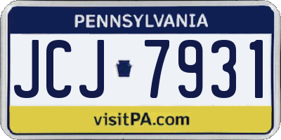 PA license plate JCJ7931