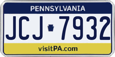 PA license plate JCJ7932