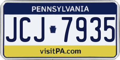 PA license plate JCJ7935