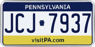PA license plate JCJ7937