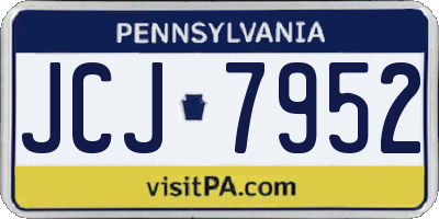 PA license plate JCJ7952