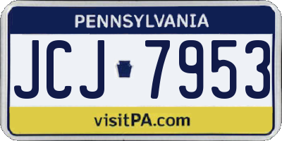 PA license plate JCJ7953