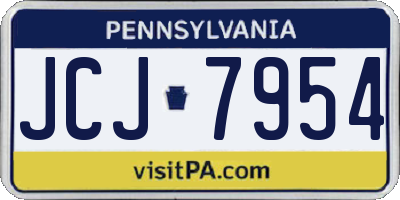 PA license plate JCJ7954