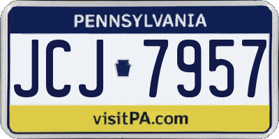 PA license plate JCJ7957