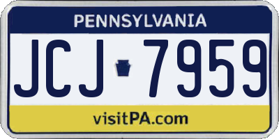 PA license plate JCJ7959
