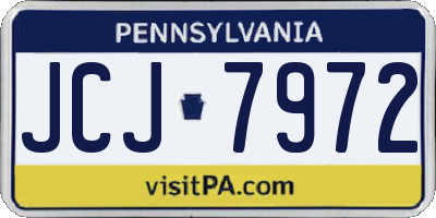 PA license plate JCJ7972