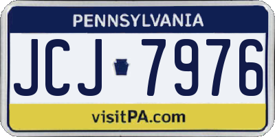 PA license plate JCJ7976