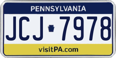 PA license plate JCJ7978