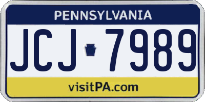 PA license plate JCJ7989