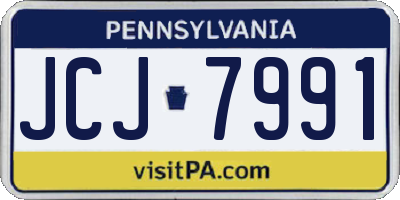 PA license plate JCJ7991