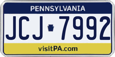 PA license plate JCJ7992