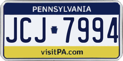 PA license plate JCJ7994