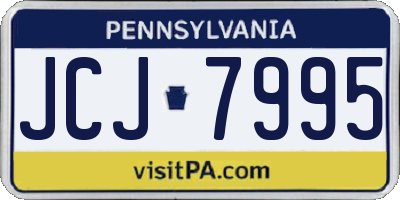 PA license plate JCJ7995