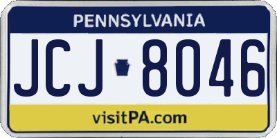 PA license plate JCJ8046