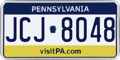 PA license plate JCJ8048