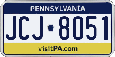 PA license plate JCJ8051