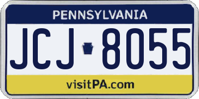 PA license plate JCJ8055
