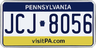 PA license plate JCJ8056