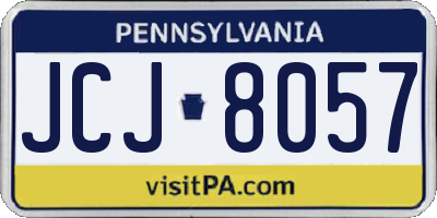 PA license plate JCJ8057