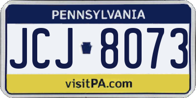 PA license plate JCJ8073