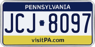 PA license plate JCJ8097