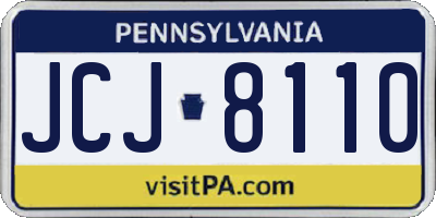 PA license plate JCJ8110